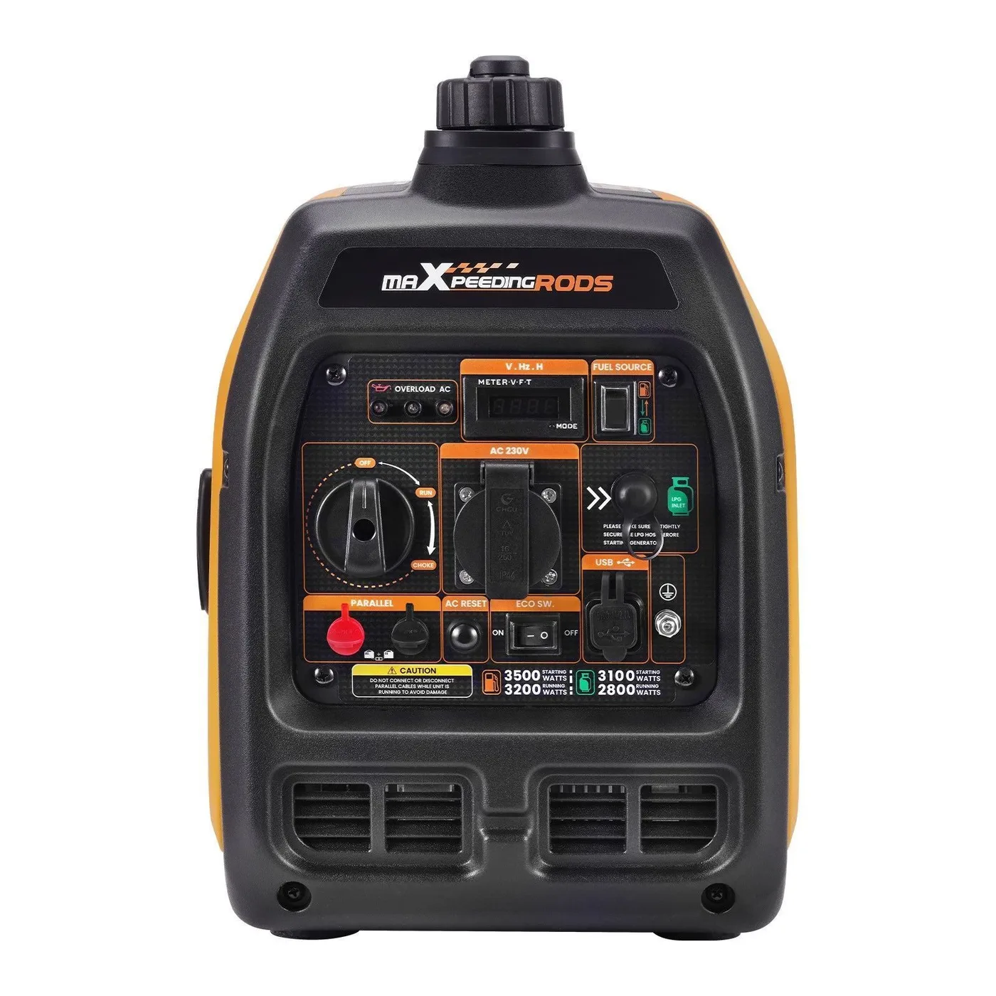 Генератор інверторний MaXpeedingRods MXR3800DF, 3.2 кВт, бензин, газ (пропан-бутан), ручний стартер — фото 3