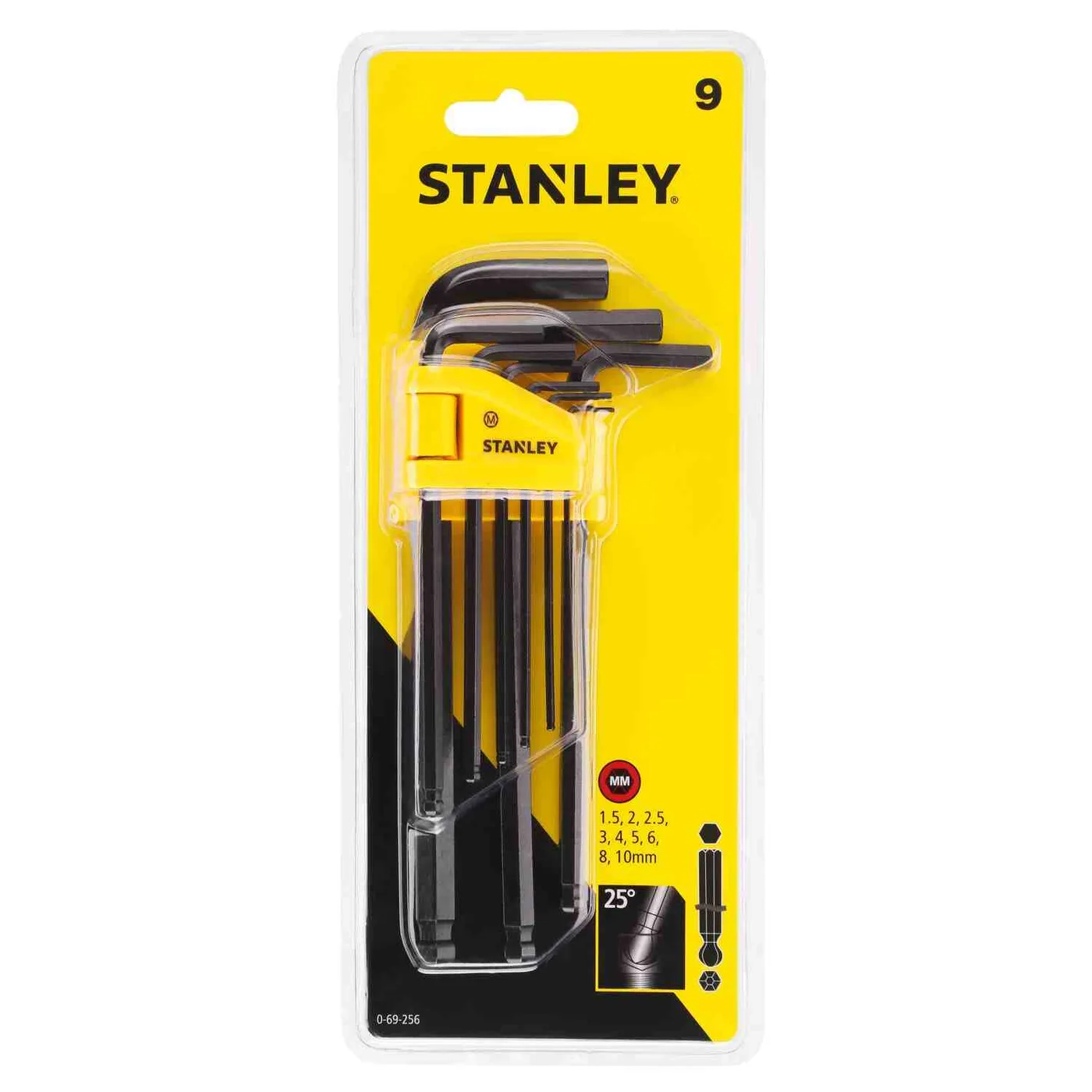 Набір з дев’яти шестигранних метричних ключів STANLEY 0-69-256 — фото 5