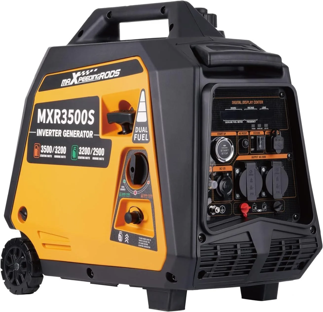 Генератор інверторний MaXpeedingRods MXR3500s, 3.2 кВт, бензин, газ (пропан-бутан), ручний стартер
