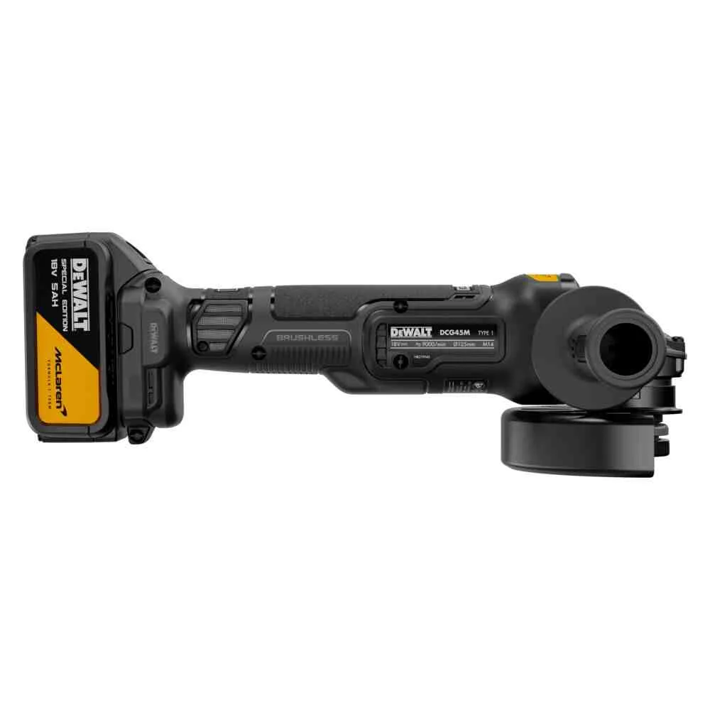 Шліфмашина кутова - болгарка акумуляторна безщіткова McLaren F1 TEAM SPECIAL EDITION DeWALT DCG45MP2T — фото 6