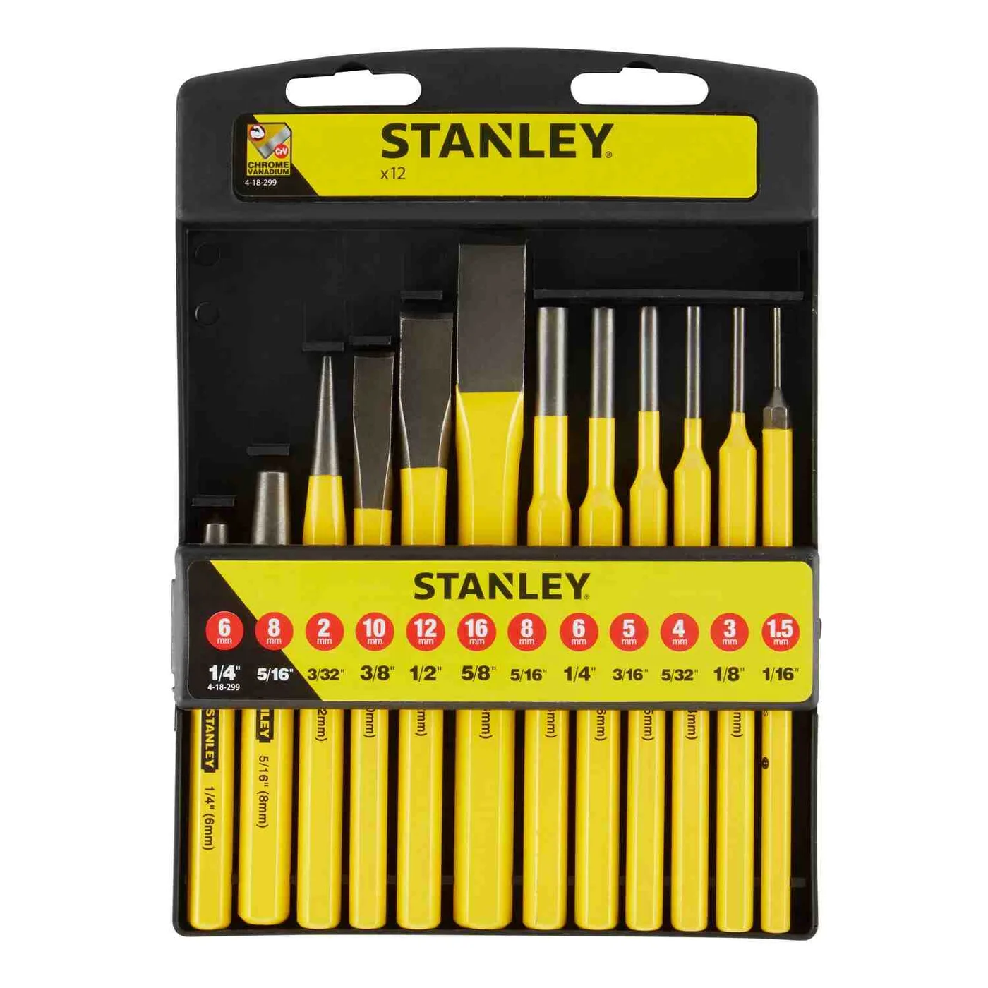 Набір з дванадцяти бородків і зубил слюсарних STANLEY 4-18-299 — фото 2