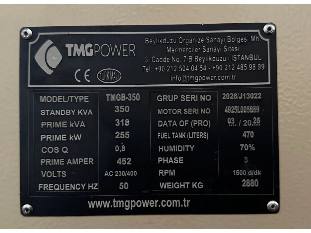 Дизельний генератор TMG POWER TMGB-350, 350 кВА/318 кВт, дизель, стартер — фото 22