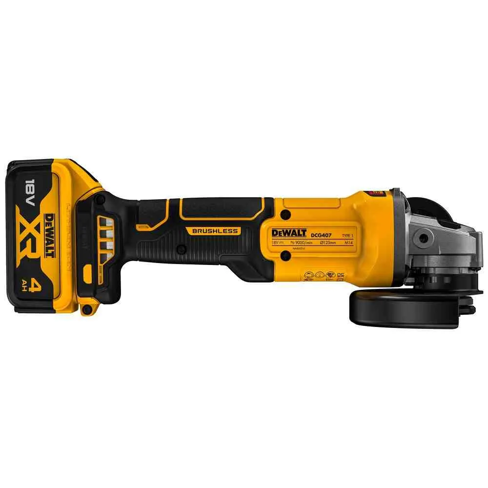 Шліфмашина кутова - болгарка акумуляторна безщіткова DeWALT DCG407M1T — фото 2