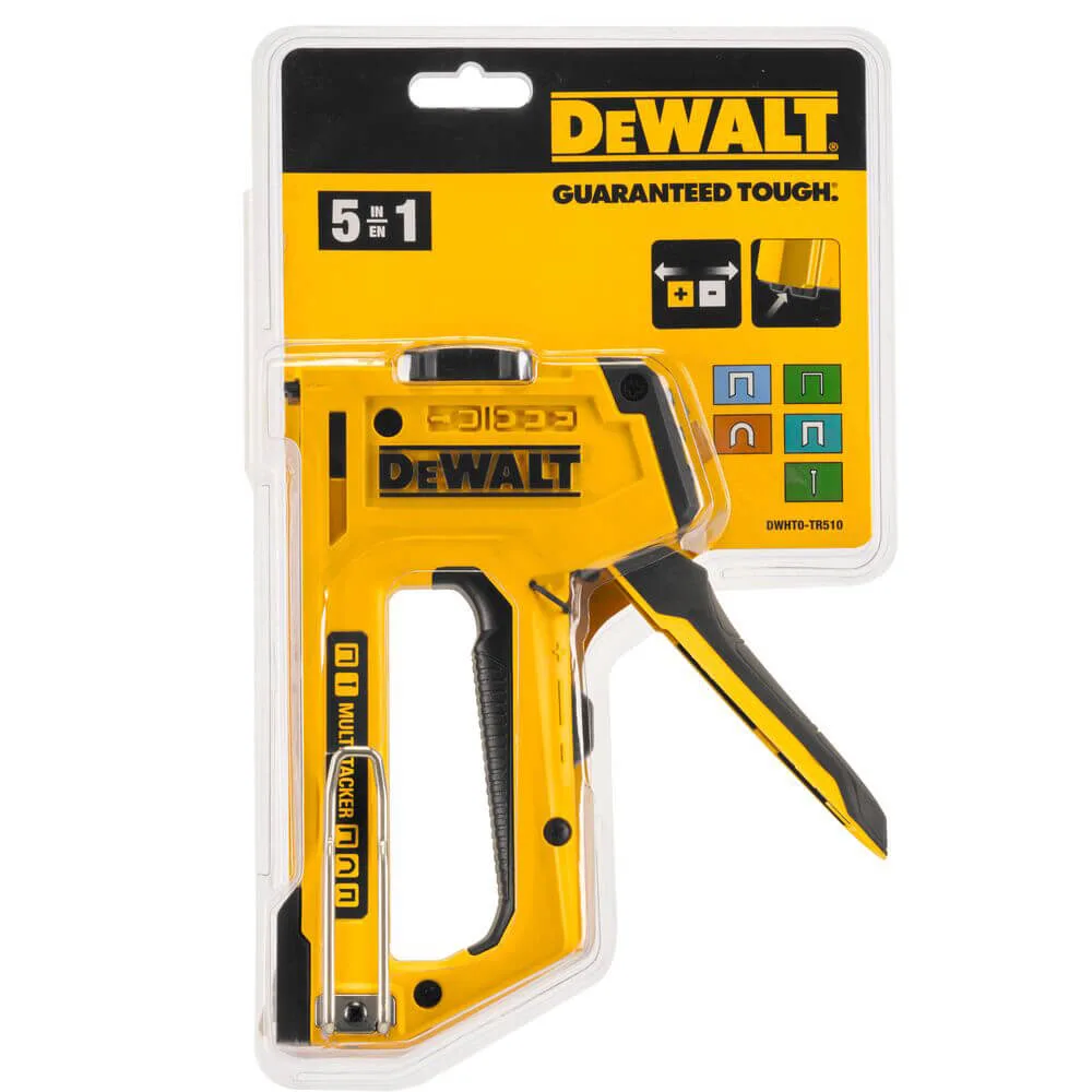 Степлер MULTI TACKER 5 в 1 скоби тип A, G, H 6-14мм, цвяхи J 12, 15 мм. DeWALT DWHT0-TR510 — фото 3