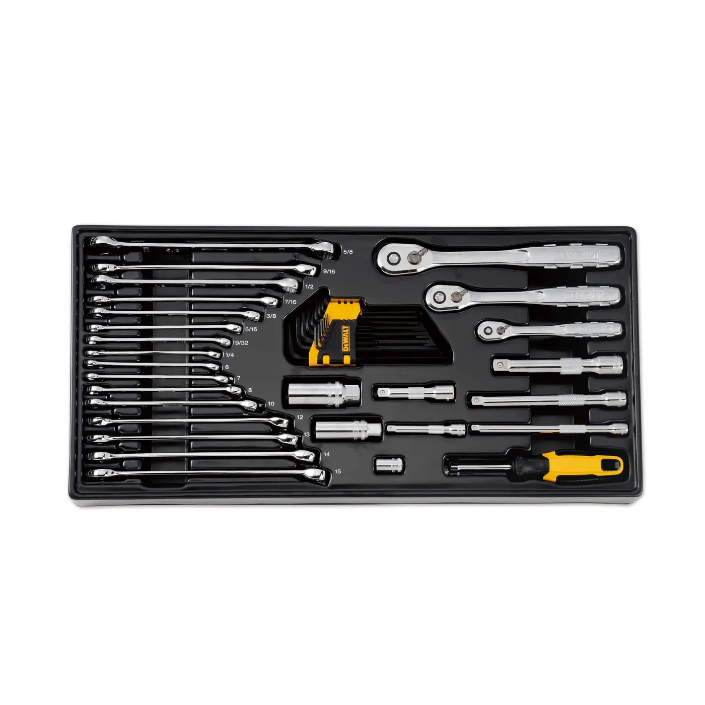 Набір головок, біт, шестигранних ключів 1/4, 3/8, 1/2, 341 предмет DeWALT DWMT45341-1 — фото 5