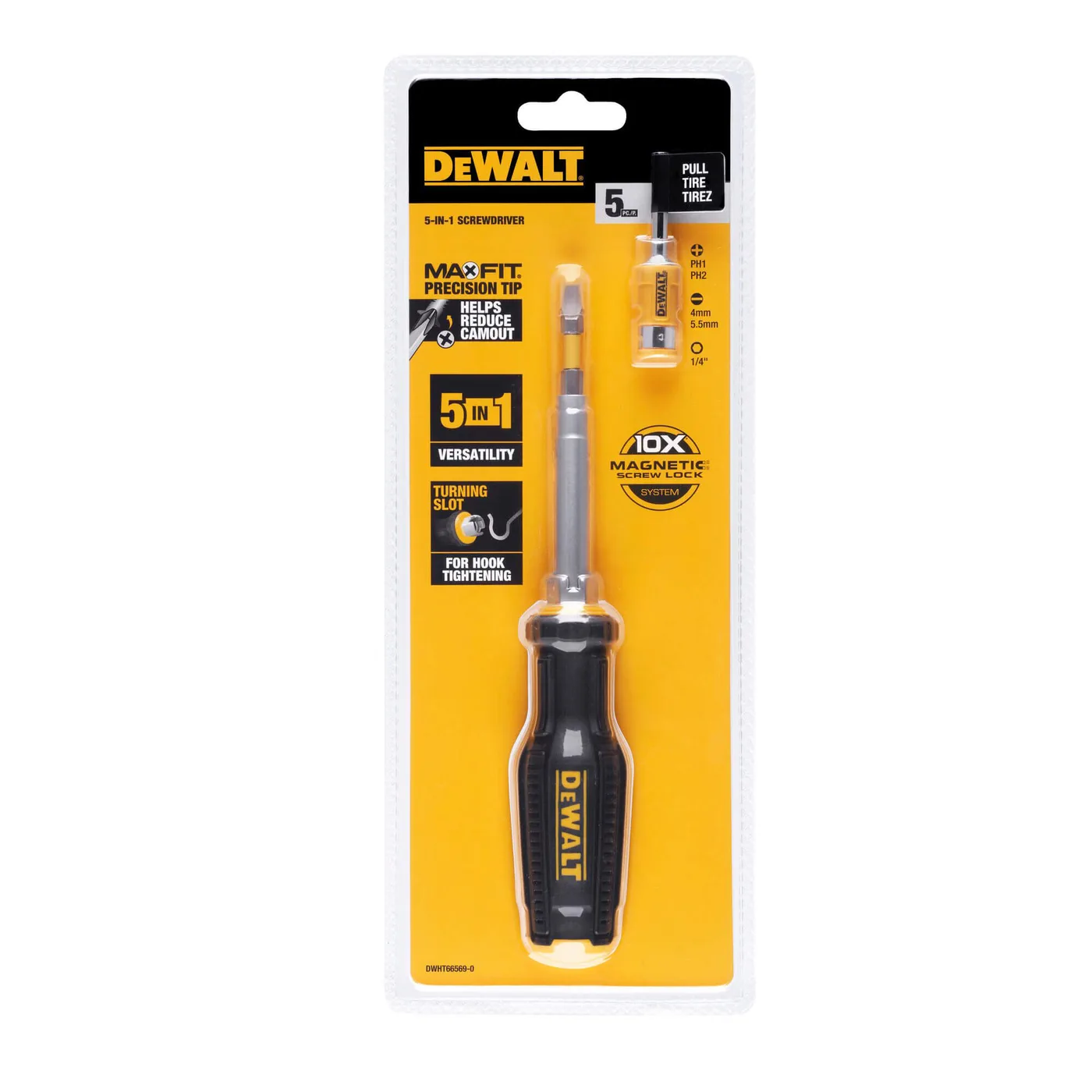 Викрутка - набір FULL FIT 6 Way з двома змінними бітами DeWALT DWHT66569-0 — фото 5