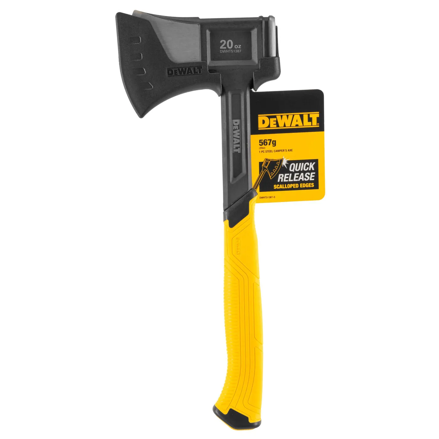 Сокира туристична суцільнометалева вагою 990 грам з чохлом DeWALT DWHT51387-0 — фото 4