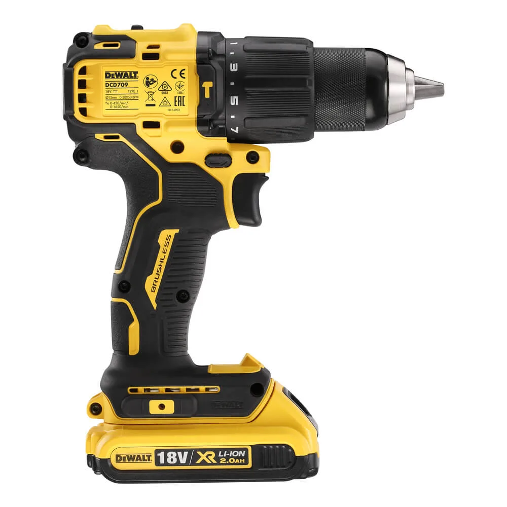 Дриль-шурупокрут акумуляторний безщітковий ударний DeWALT DCD709D2T — фото 4