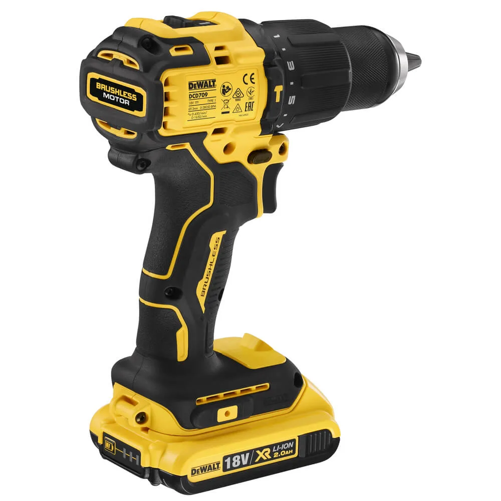 Дриль-шурупокрут акумуляторний безщітковий ударний DeWALT DCD709D2T — фото 5