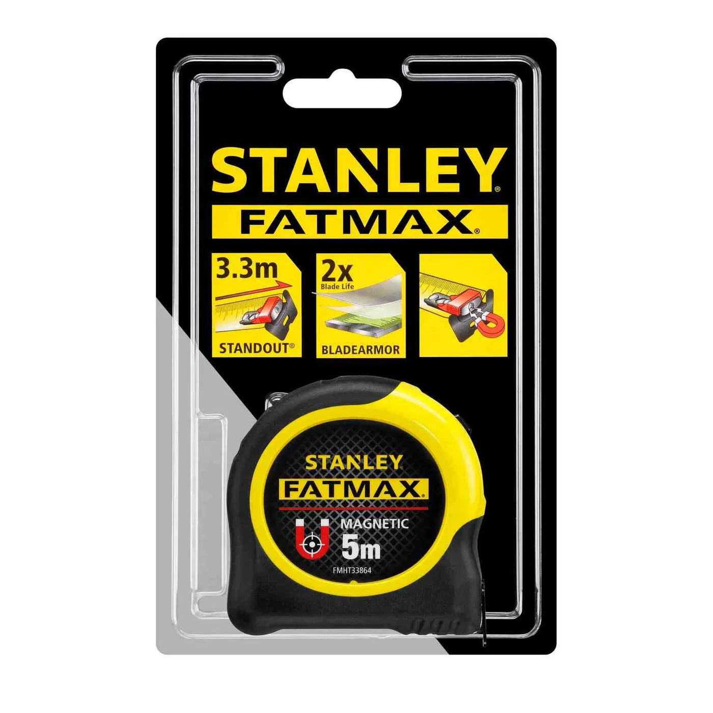 Рулетка вимірювальна FatMax Blade Armor довжиною 5 м, шириною 32 мм, магнітна STANLEY FMHT0-33864 — фото 4