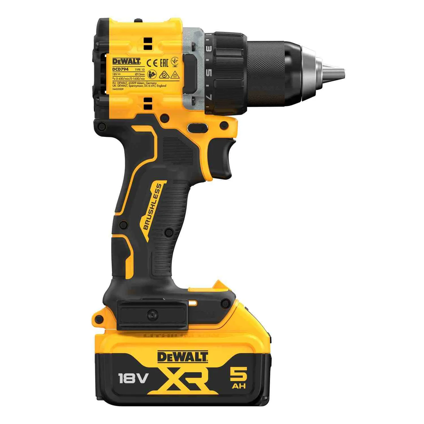 Дриль-шуруповерт акумуляторний безщітковий DeWALT DCD794P2T — фото 4