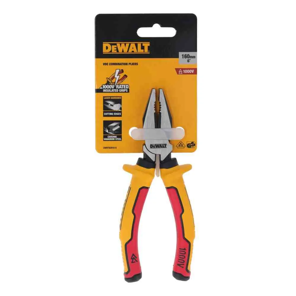 Плоскогубці електрика LASER HARDENEDl VDE 1000V комбіновані довжиною 160 мм DeWALT DWHT82810-0 — фото 3