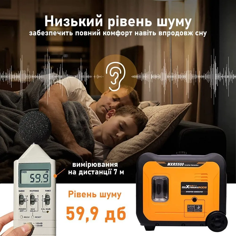 Генератор інверторний MaXpeedingRods MXR5500, 5.0 кВт, бензин, ручний стартер — фото 5