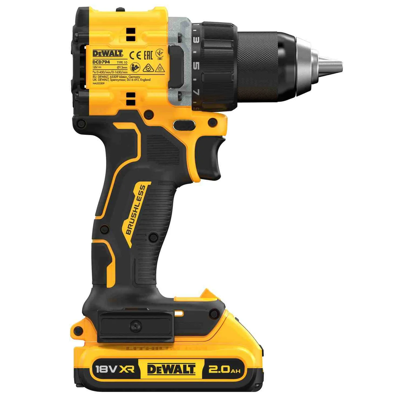 Дриль-шуруповерт акумуляторний безщітковий DeWALT DCD794D2T — фото 4