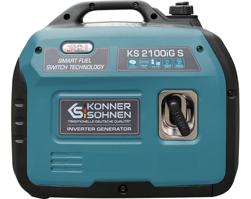 Інверторний генератор Könner & Söhnen KS 2100iG S, 1,8 кВт, газ/бензин, ручний стартер — фото 5