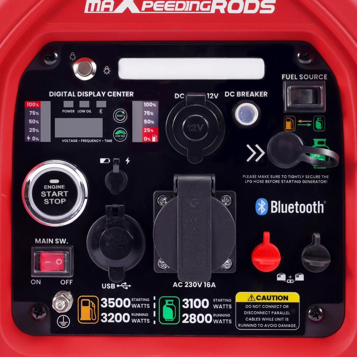 Генератор інверторний MaXpeedingRods MXR4000 GT, 3.2 кВт, бензин, газ (пропан-бутан), ручний стартер — фото 5
