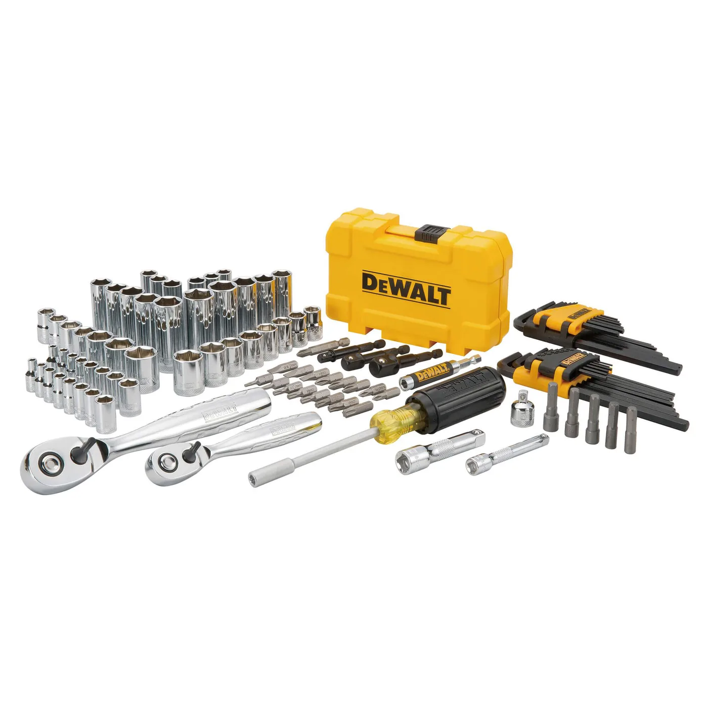 Набір головок, біт, ключів шестигранних 1/4 та 3/8, 108 предметів. DeWALT DWMT73801-1 — фото 2