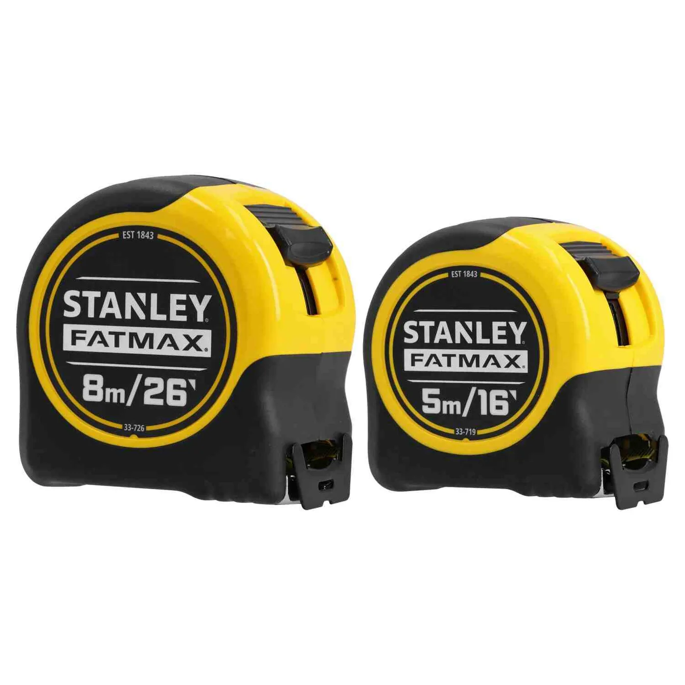 Рулетки вимірювальні FatMax®, 5м/16х25мм + 8/26х25, в хромованому корпусі STANLEY FMHT81745-0