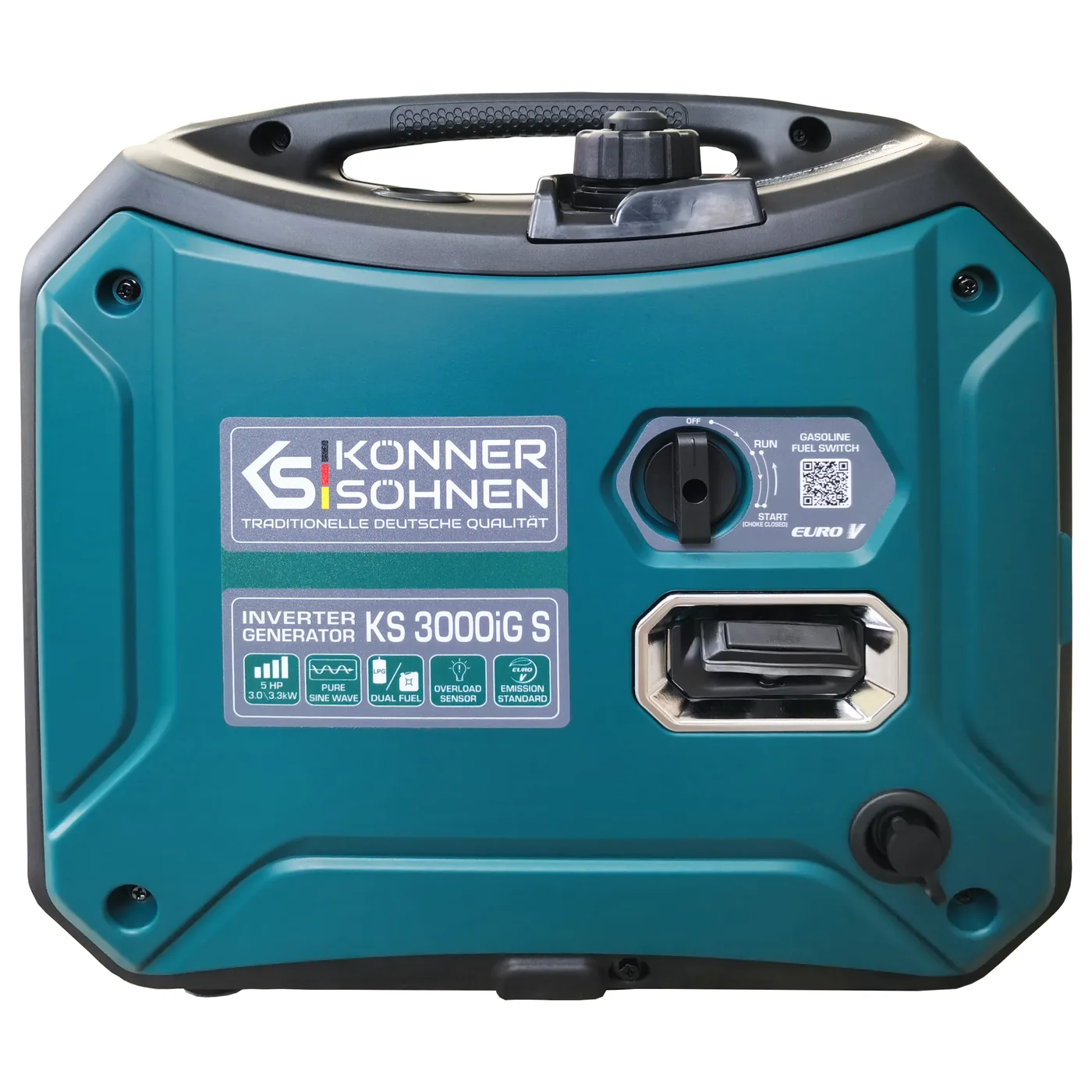 Інверторний генератор Könner & Söhnen KS 3000iG S, 3,0 кВт, газ/бензин, ручний стартер — фото 5