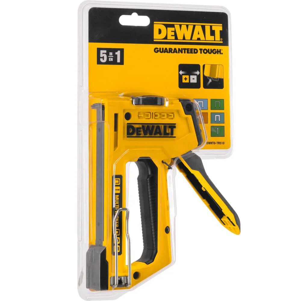 Степлер MULTI TACKER 5 в 1 скоби тип A, G, H 6-14мм, цвяхи J 12, 15 мм. DeWALT DWHT0-TR510 — фото 4